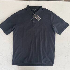 Sunice Classic Fit SS 3 Button 100% Cotton Mercerized Polo Shirt Black Sz XL NWT